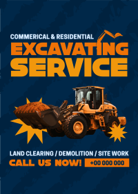 Professional Excavation Service  Poster Design