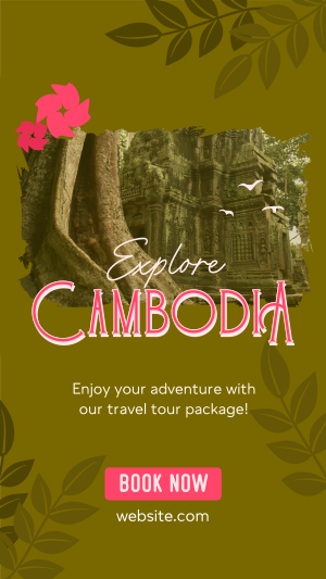 Cambodia Travel Tour Facebook story Image Preview