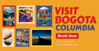 Travel to Colombia Postage Stamps Facebook Ad Design