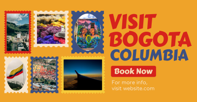 Travel to Colombia Postage Stamps Facebook Ad Image Preview