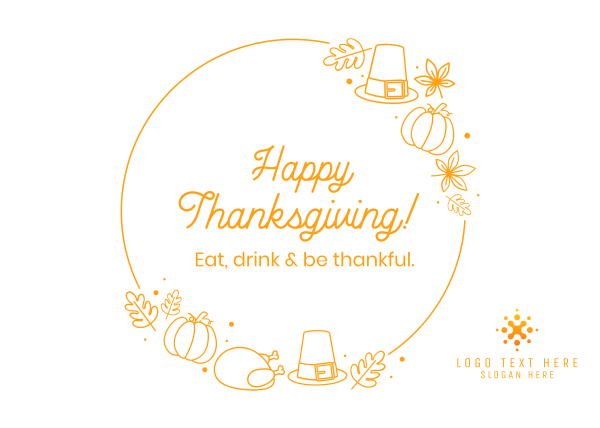 Thanksgiving Holiday Postcard Design Image Preview