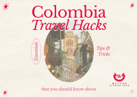 Modern Nostalgia Colombia Travel Hacks Postcard Design