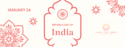 Ornamental Republic Day of India Facebook cover Image Preview