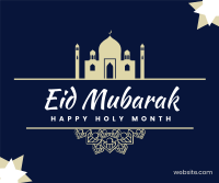 Eid Mubarak Mosque Facebook Post Design