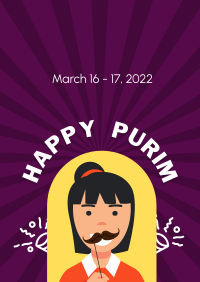 Girl Attending Purim Flyer Image Preview