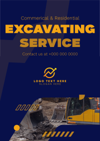 Modern Excavating Service Poster Design