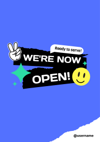 We're Open Stickers Flyer Image Preview