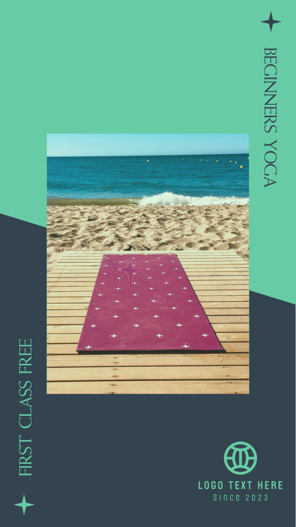 Yoga Class Beach Facebook Story Design Image Preview
