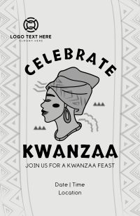 Kwanzaa African Woman Invitation Preview