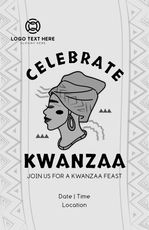 Kwanzaa African Woman Invitation Image Preview