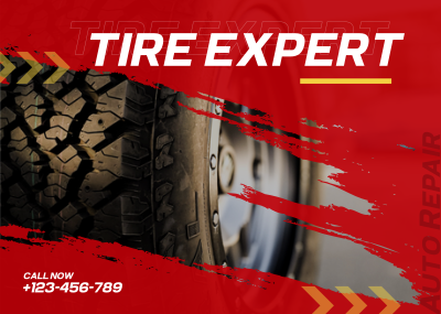 Tire Expert Postcard Image Preview