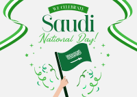 Raise Saudi Flag Postcard Design