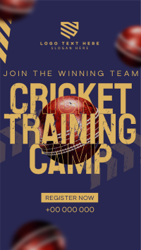 Grunge Cricket Training Camp TikTok Video Design