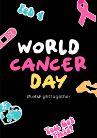 Cancer Day Stickers Flyer Image Preview