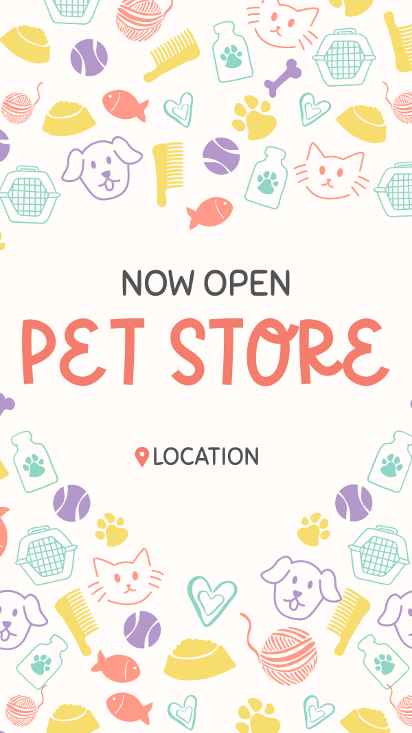 Pet Store Now Open Instagram Story Design Image Preview