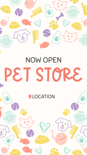 Pet Store Now Open Instagram story Image Preview