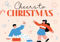 Cheers to Christmas Postcard Image Preview