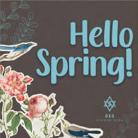 Scrapbook Hello Spring Instagram Post Design