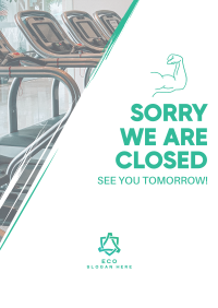 Closed Gym Announcement Poster Image Preview