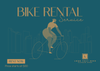 Biking in The City Postcard Design