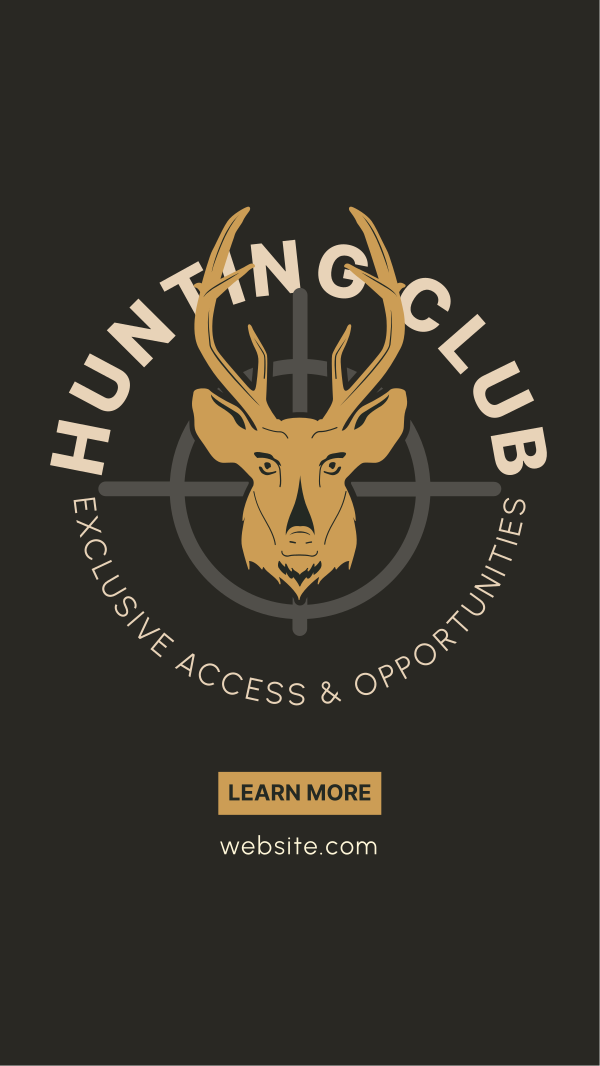 Hunting Club Deer Instagram Story Design Image Preview