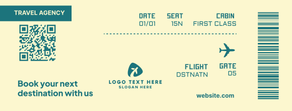 Plane Ticket Facebook Cover Design Image Preview