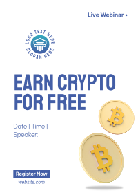 Earn Crypto Live Webinar Poster Design