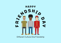 Different Culture One Friendship Postcard Design