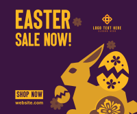 Floral Easter Bunny Sale Facebook Post Design