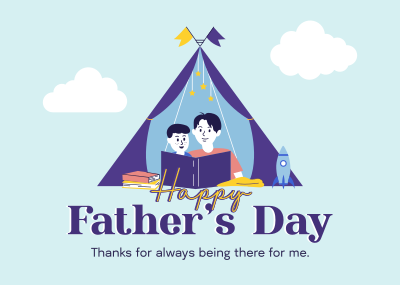 Father & Son Tent Postcard Image Preview