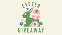Floral Easter Bunny Giveaway Facebook Event Cover Design