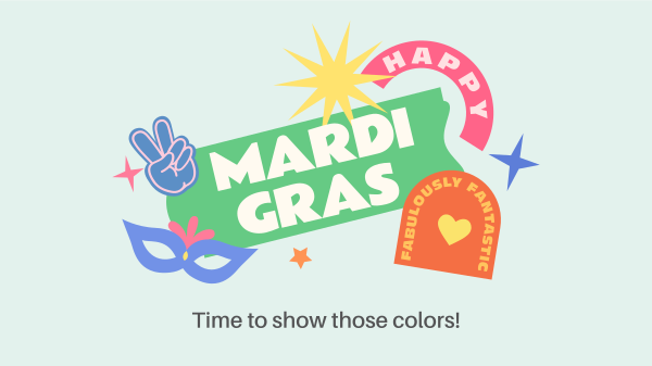 Happy Mardi Gras Facebook Event Cover Design
