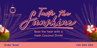 Sunshine Coconut Drink Twitter Post Design