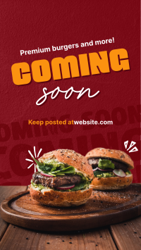 Burgers & More Coming Soon TikTok Video Design