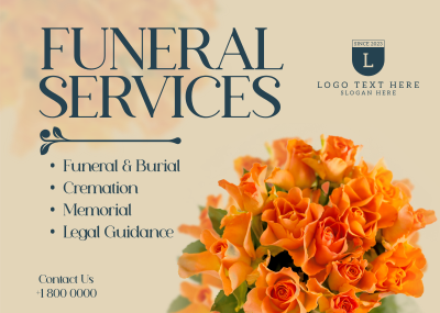 Funeral Bouquet Postcard Image Preview