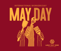 Celebrate Our Heroes on May Day Facebook Post Design