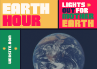 Mondrian Earth Hour Reminder Postcard Design