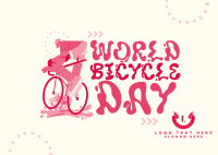 Go for Adventure on Bicycle Day Postcard Design