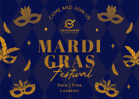 Mardi Gras Festival Postcard Image Preview