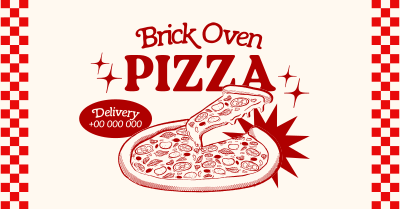 Retro Brick Oven Pizza Facebook ad Image Preview