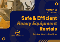 Corporate Heavy Equipment Rentals Postcard Image Preview