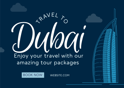 Welcome to Dubai Postcard Image Preview
