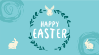 Easter Bunny Wreath Zoom Background Design