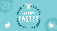 Easter Bunny Wreath Zoom Background Image Preview