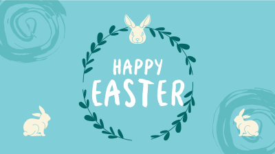 Easter Bunny Wreath Zoom Background Image Preview