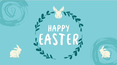 Easter Bunny Wreath Zoom background Image Preview