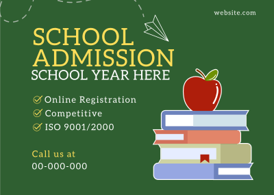 School Admission Year Postcard Image Preview