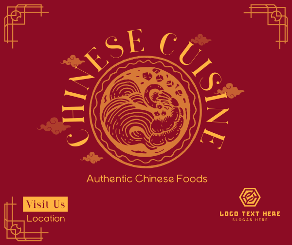 Authentic Chinese Cuisine Facebook Post Design