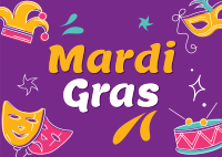 Mardi Gras Postcard Image Preview