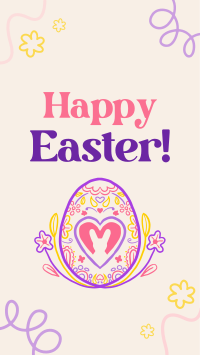 Floral Egg with Easter Bunny Facebook Story Image Preview